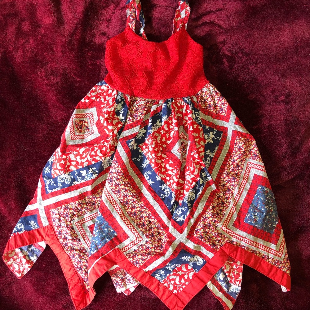 3T girls red white and blue summer dress